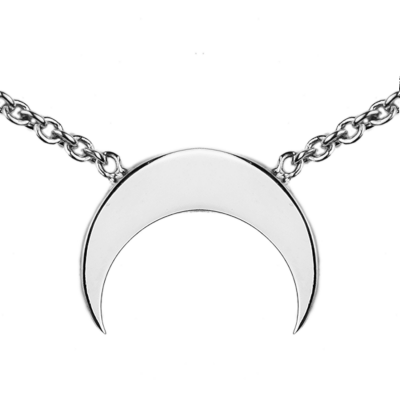 VITKE crescent-shape silver necklace