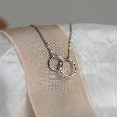 Minimalist gold necklace with rings VOVET