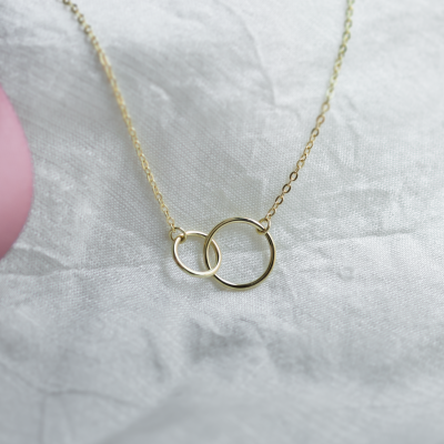 Minimalist gold necklace with rings VOVET