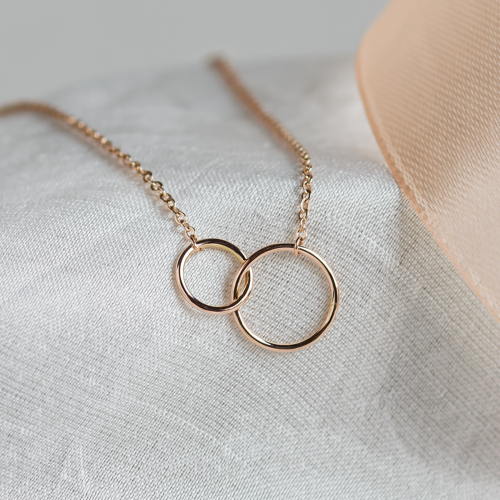 Minimalist gold necklace with rings VOVET