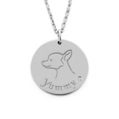 YUM silver pendant with diamond for the pet lovers
