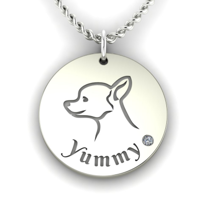 YUM silver pendant with diamond for the pet lovers