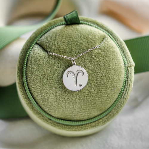 Diamond pendant with a sign of zodiac ZODI