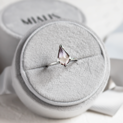 Gold ring with ametrine in kite shape ADELE