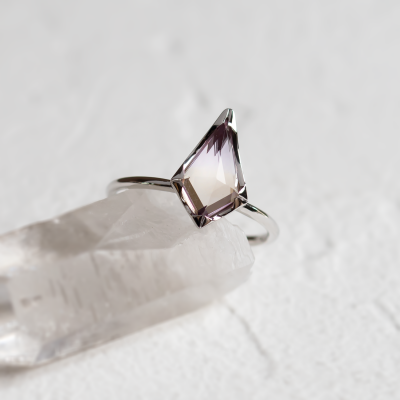 Gold ring with ametrine in kite shape ADELE
