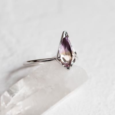Gold ring with ametrine in kite shape ADELE