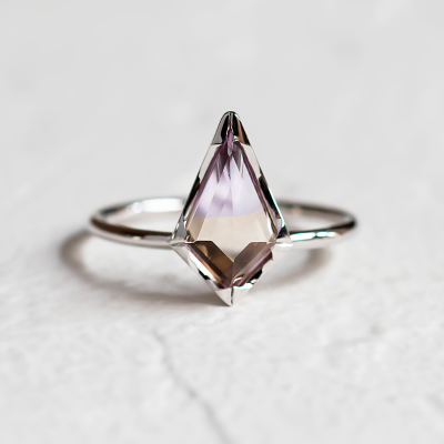 Gold ring with ametrine in kite shape ADELE