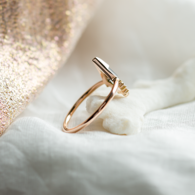 Netradiční zásnubní prsten se salt and pepper diamantem a bočními diamanty ADIRA