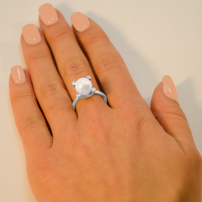 Perlový prsten s diamanty ASTA