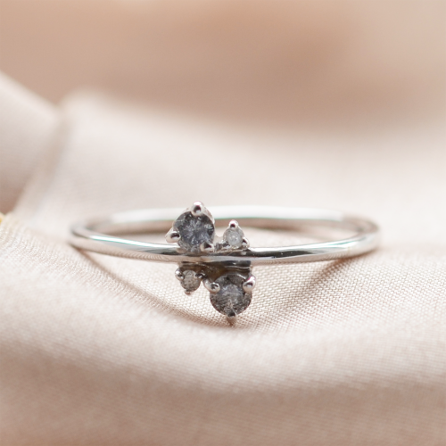 Zlatý cluster prsten se salt and pepper diamanty BENNY