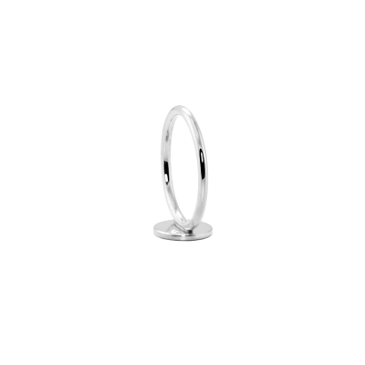 Silver custom made minimalistic ring with black diamond BERY
