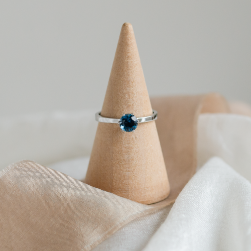 Engagement ring with london blue topaz BLAINN