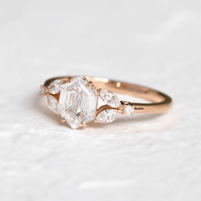 Unique lab-grown diamond engagement ring CAIRA