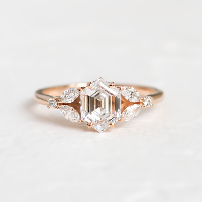 Unique lab-grown diamond engagement ring CAIRA