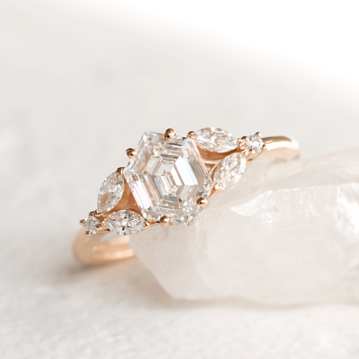 Unique lab-grown diamond engagement ring CAIRA
