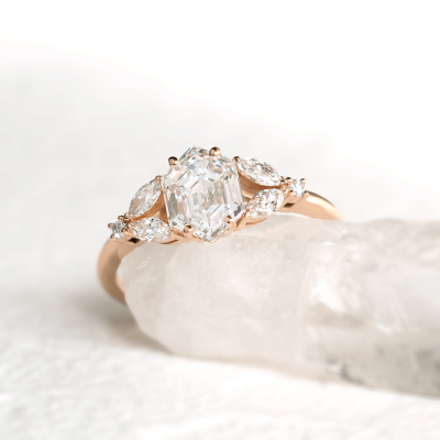Unique lab-grown diamond engagement ring CAIRA