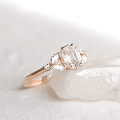 Unique lab-grown diamond engagement ring CAIRA