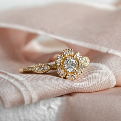 Gold vintage diamond ring CALYPSO