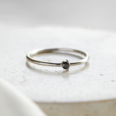 Martini ring with black diamond CAREY