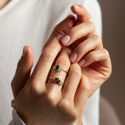 Cluster lab grown anniversary ring for her VAIANA