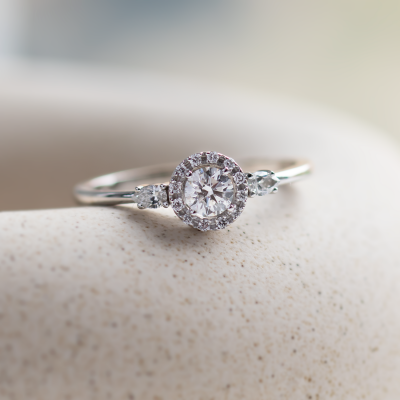 Unusual engagement ring with diamonds CARLITA