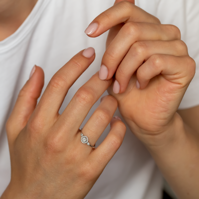 Unusual engagement ring with diamonds CARLITA