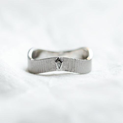 Pánský prsten s kite salt and pepper diamantem CHARLIE