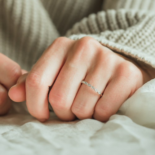 Elegant half eternity ring with diamonds CHRISTIE