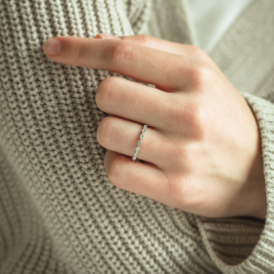 Elegant half eternity ring with diamonds CHRISTIE
