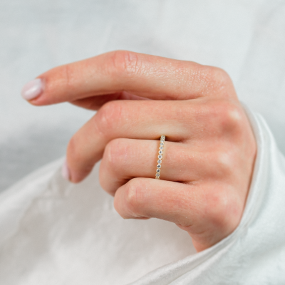 Gold ring with diamonds in half eternity design CHRISTINE