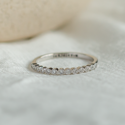 Gold ring with diamonds in half eternity design CHRISTINE