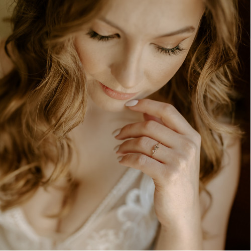 Gold ring with salt and pepper diamonds CLARA