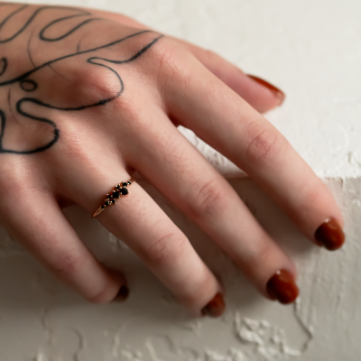 Gold ring with black diamonds CLARA