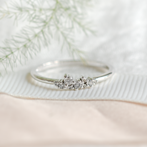 Zlatý minimalistický prstýnek s diamanty salt and pepper CLUSTER