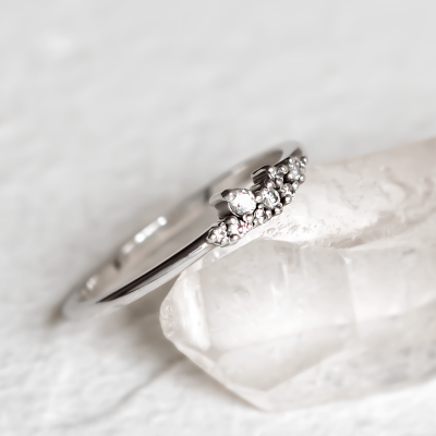 Zlatý minimalistický prstýnek s diamanty CLUSTER