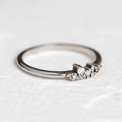 Zlatý minimalistický prstýnek s diamanty CLUSTER