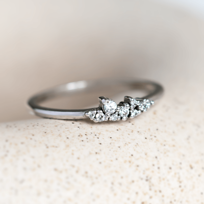 Zlatý minimalistický prstýnek s diamanty CLUSTER