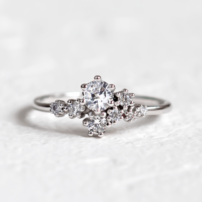 Vintage cluster prsten s diamanty CLUSTERIA