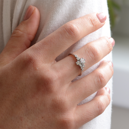 Vintage cluster prsten s laboratorními diamanty LUST