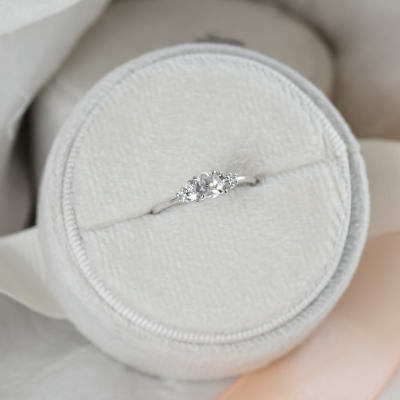 Gold engagement ring with moonstone DARLEEN