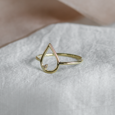 Minimalistický zlatý prsten s diamantem DAYSI