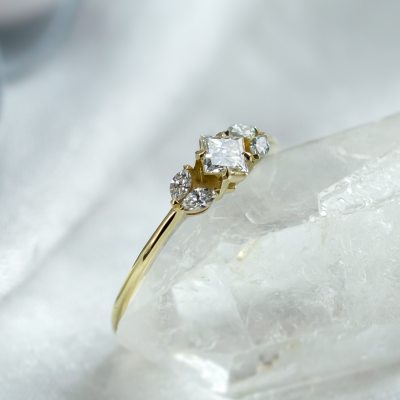 Unusual diamond engagement ring DEMI