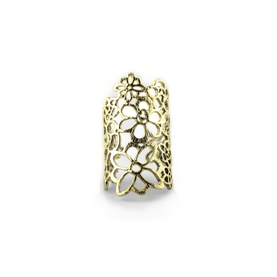 Gold or silver ring with flowers (adjustable size) - DESSET