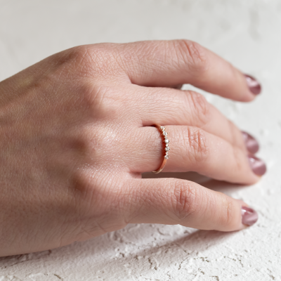 Minimalist ring with diamonds DIADEM