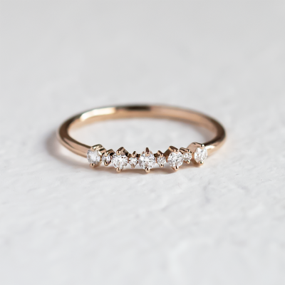 Minimalist ring with diamonds DIADEM