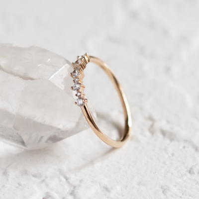 Minimalist ring with diamonds DIADEM
