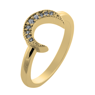 Originální zlatý prsten DISI ve tvaru půlměsíce