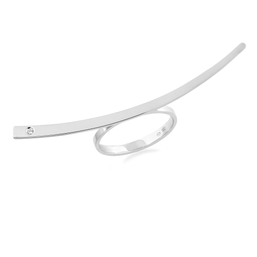 Atypický prsten ze stříbra s diamantem Donna