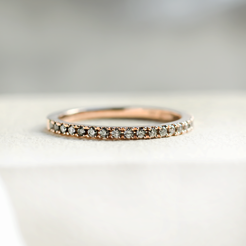 Half eternity salt and pepper diamond ring DORA