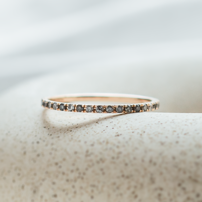 Gold eternity ring with salt and pepper diamonds DOROTHY